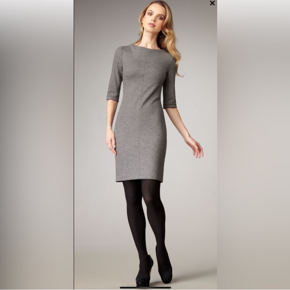 Diane von Fürstenberg Women's Thandi Wool Dress 3/4 Sleeves Gray Size 2